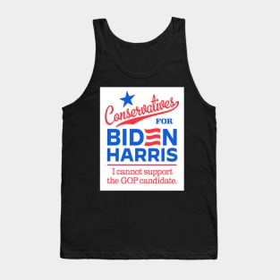 Conservatives For Biden, I can't support the GOP candidate Tank Top